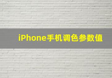 iPhone手机调色参数值