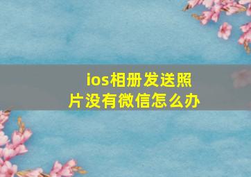 ios相册发送照片没有微信怎么办