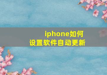 iphone如何设置软件自动更新