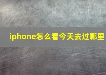 iphone怎么看今天去过哪里