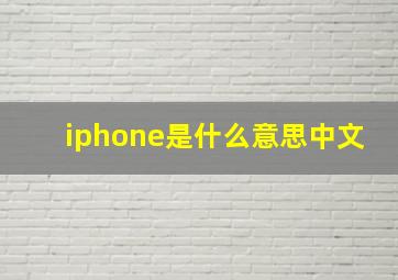 iphone是什么意思中文