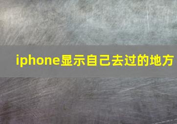 iphone显示自己去过的地方