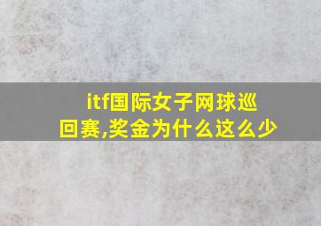 itf国际女子网球巡回赛,奖金为什么这么少