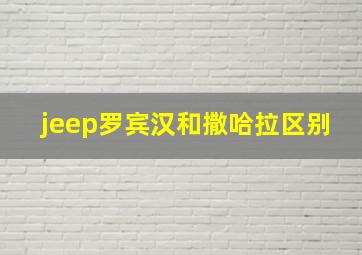 jeep罗宾汉和撒哈拉区别