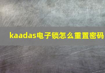 kaadas电子锁怎么重置密码