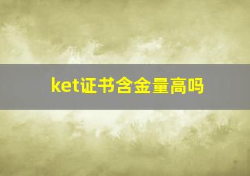 ket证书含金量高吗