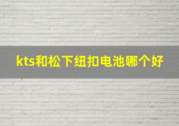 kts和松下纽扣电池哪个好