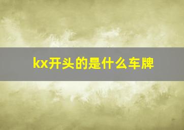 kx开头的是什么车牌