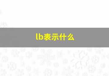 lb表示什么