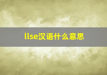 llse汉语什么意思