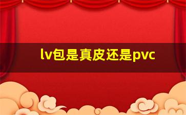 lv包是真皮还是pvc