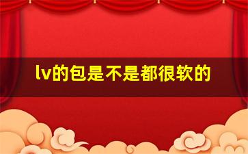 lv的包是不是都很软的