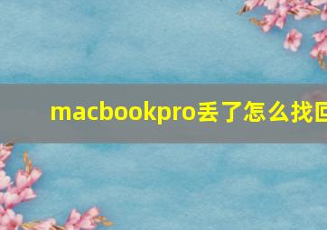 macbookpro丢了怎么找回