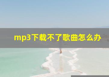 mp3下载不了歌曲怎么办