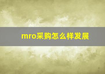 mro采购怎么样发展