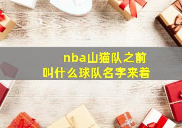 nba山猫队之前叫什么球队名字来着