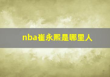 nba崔永熙是哪里人