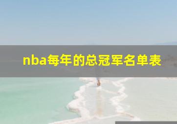 nba每年的总冠军名单表