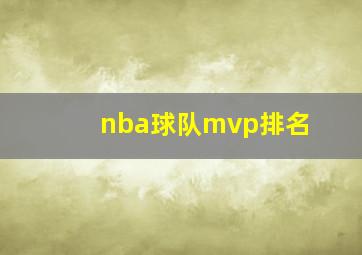 nba球队mvp排名