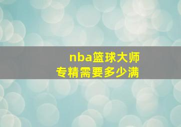 nba篮球大师专精需要多少满