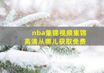 nba集锦视频集锦高清从哪儿获取免费