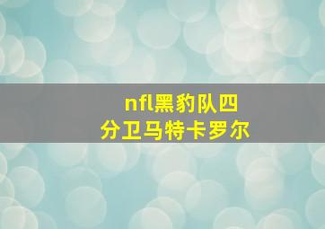 nfl黑豹队四分卫马特卡罗尔