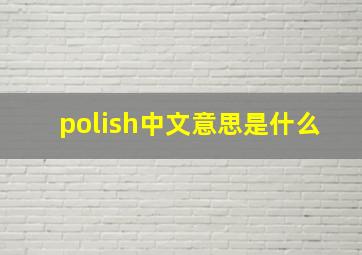 polish中文意思是什么