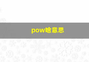 pow啥意思