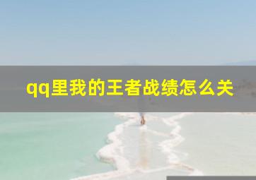 qq里我的王者战绩怎么关