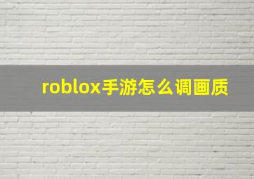 roblox手游怎么调画质