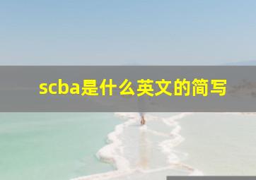 scba是什么英文的简写