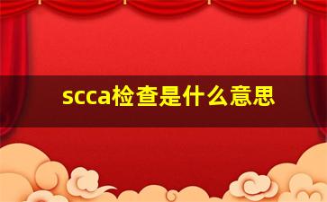 scca检查是什么意思