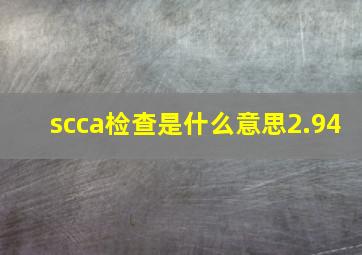 scca检查是什么意思2.94