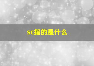 sc指的是什么