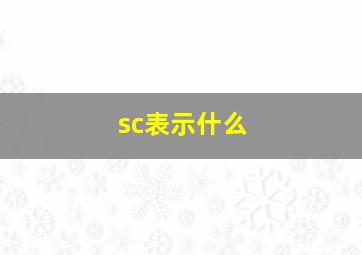 sc表示什么