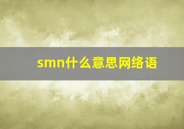 smn什么意思网络语