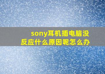 sony耳机插电脑没反应什么原因呢怎么办