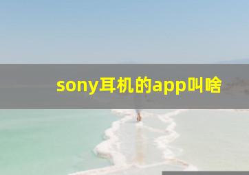 sony耳机的app叫啥