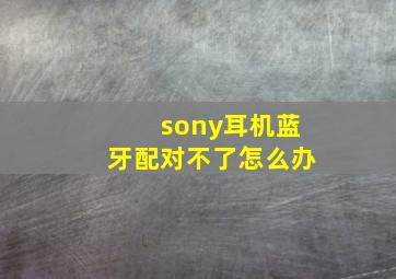 sony耳机蓝牙配对不了怎么办