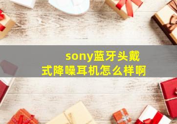 sony蓝牙头戴式降噪耳机怎么样啊