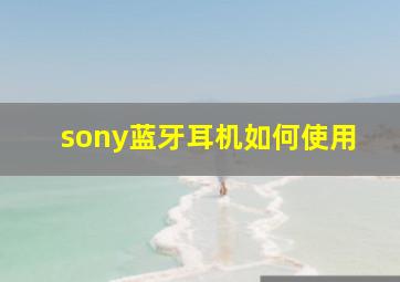 sony蓝牙耳机如何使用