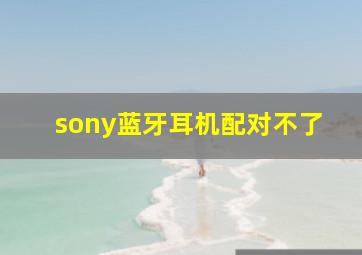 sony蓝牙耳机配对不了