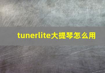 tunerlite大提琴怎么用