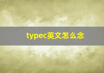 typec英文怎么念