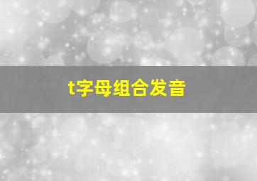 t字母组合发音