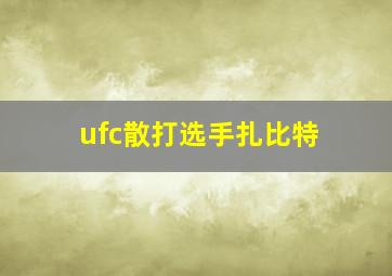 ufc散打选手扎比特