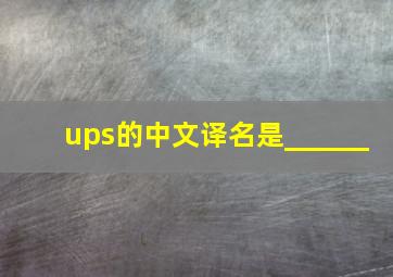 ups的中文译名是______