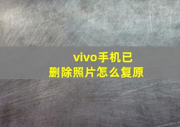 vivo手机已删除照片怎么复原