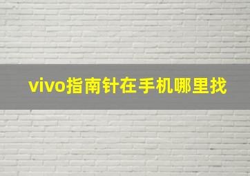 vivo指南针在手机哪里找