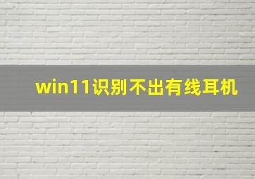 win11识别不出有线耳机